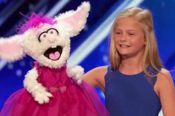 Darci Lynne Farmer and her bunny puppet Petunia on America's Got Talent