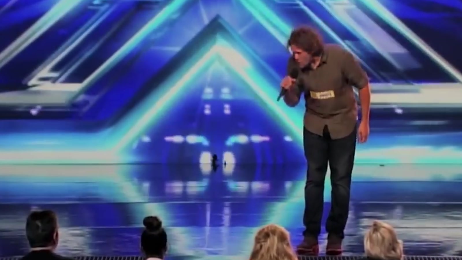 Jeff Brinkman singing at his X Factor audition